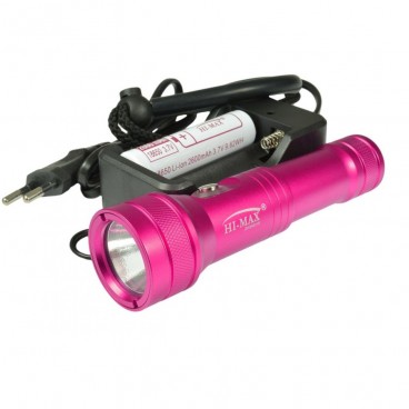  HI-MAX latarka H5 różowa zestaw, 1100lm