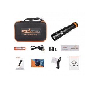 OrcaTorch DC710 3000 lm – latarka nurkowa USB-C w korpusie